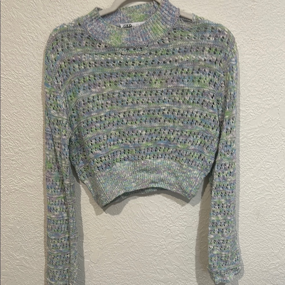 Zara Multicolor Long Sleeve Knit Top